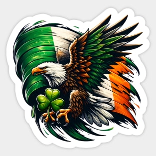 st patricks - eagle with an Irish flag Sticker